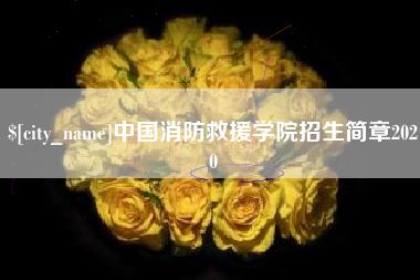 大理中国消防救援学院招生简章2020